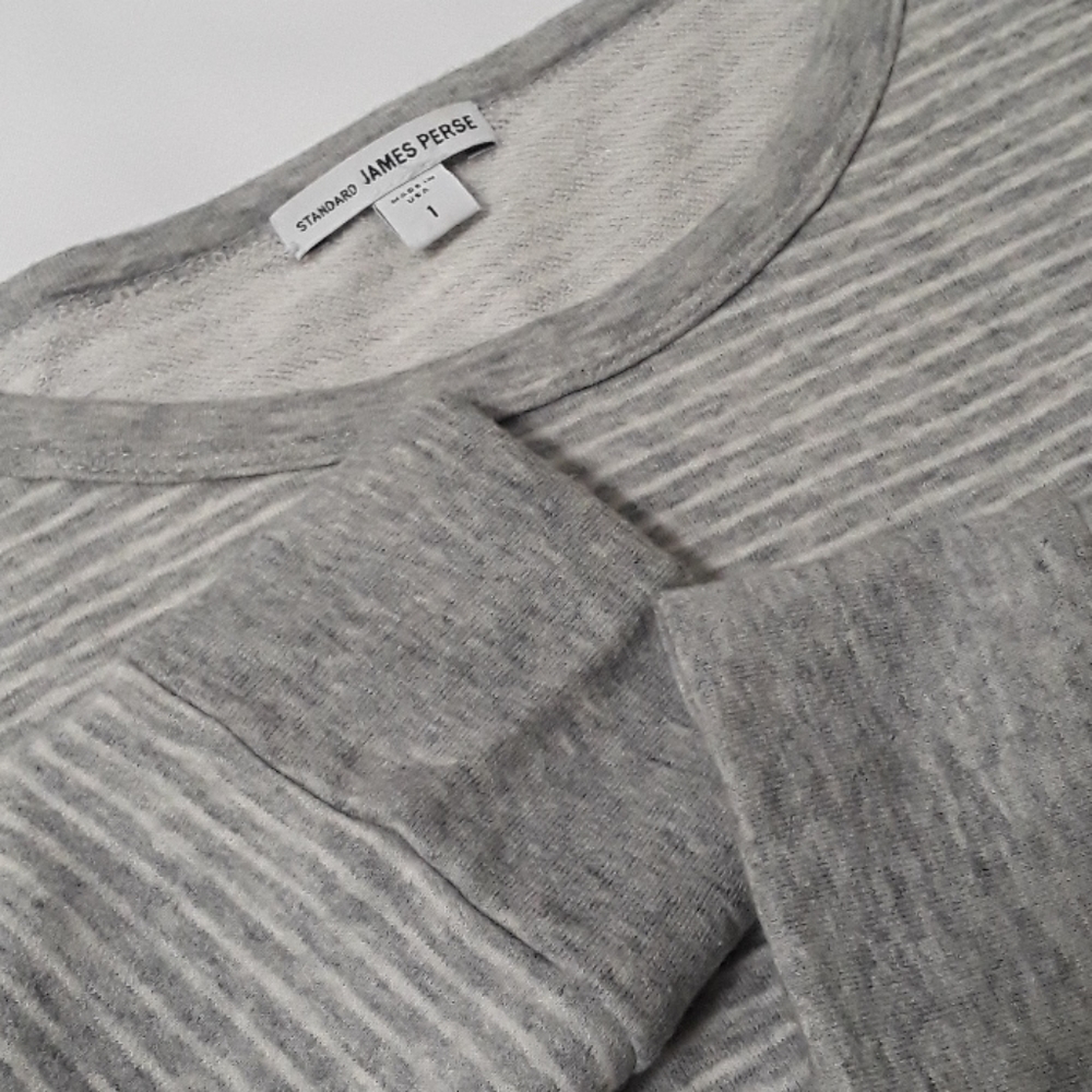 James Perse Striped 3/4 Sleeve Top - Picture 7 of 8